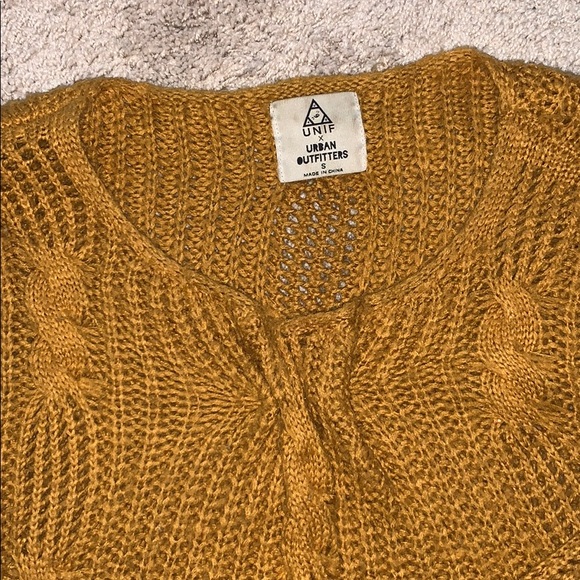 UNIF x Urban Outfitters Mustard Cableknit Sweater - Picture 10 of 15